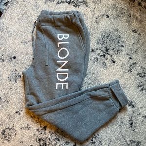 brunette the label, blonde grey cozy sweatpants